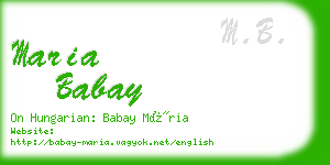 maria babay business card